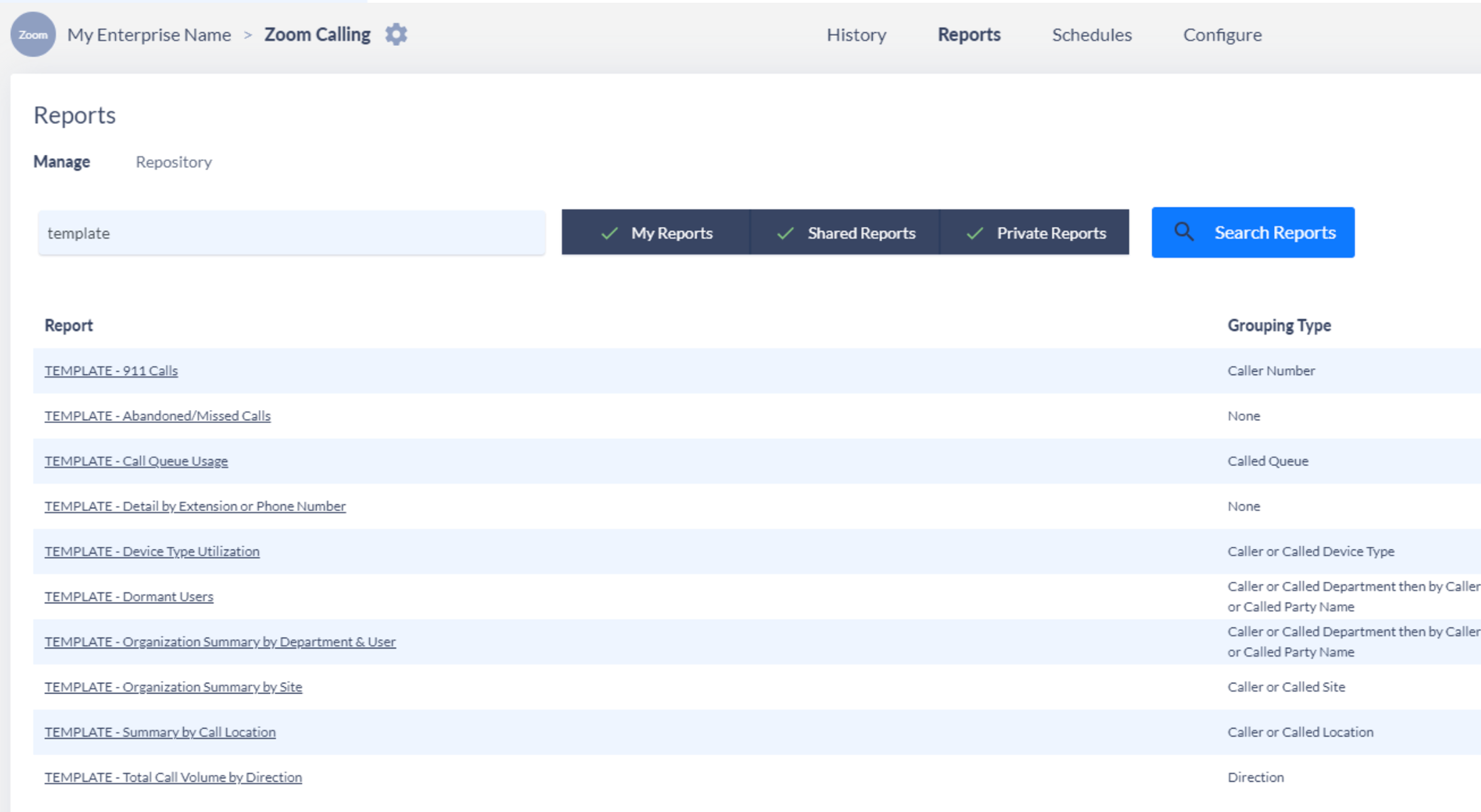 Search historical call data to analyze trends.